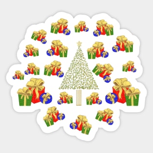 Christmas Tree & Gift Boxes Sticker